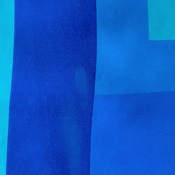 Art Of The Scarf Tie Rack Royal Blue/Turquoise Silk Sarf - Picture 2 of 4